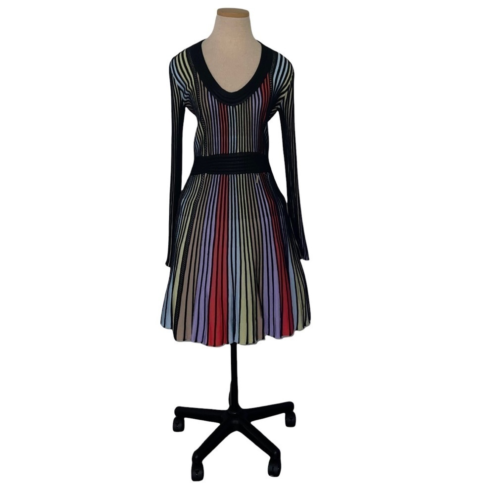 Just Cavalier Rainbow Stripe Dress Size M
